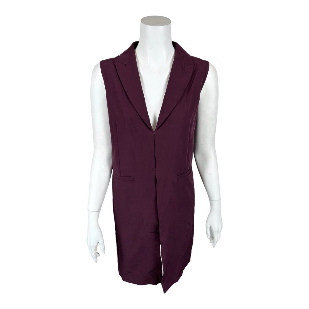 StyleList by Micaela Women's Regular Long Layering Vest Top Mulberry Medium Size